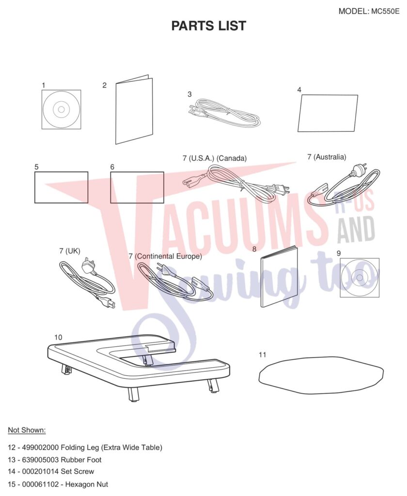 Janome 550E exploded schematic diagram (page 2)