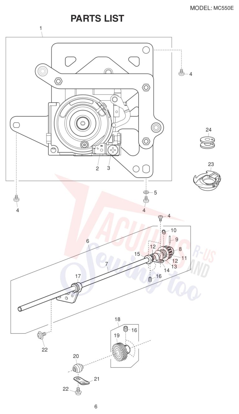 Janome 550E schematic page 7 preview