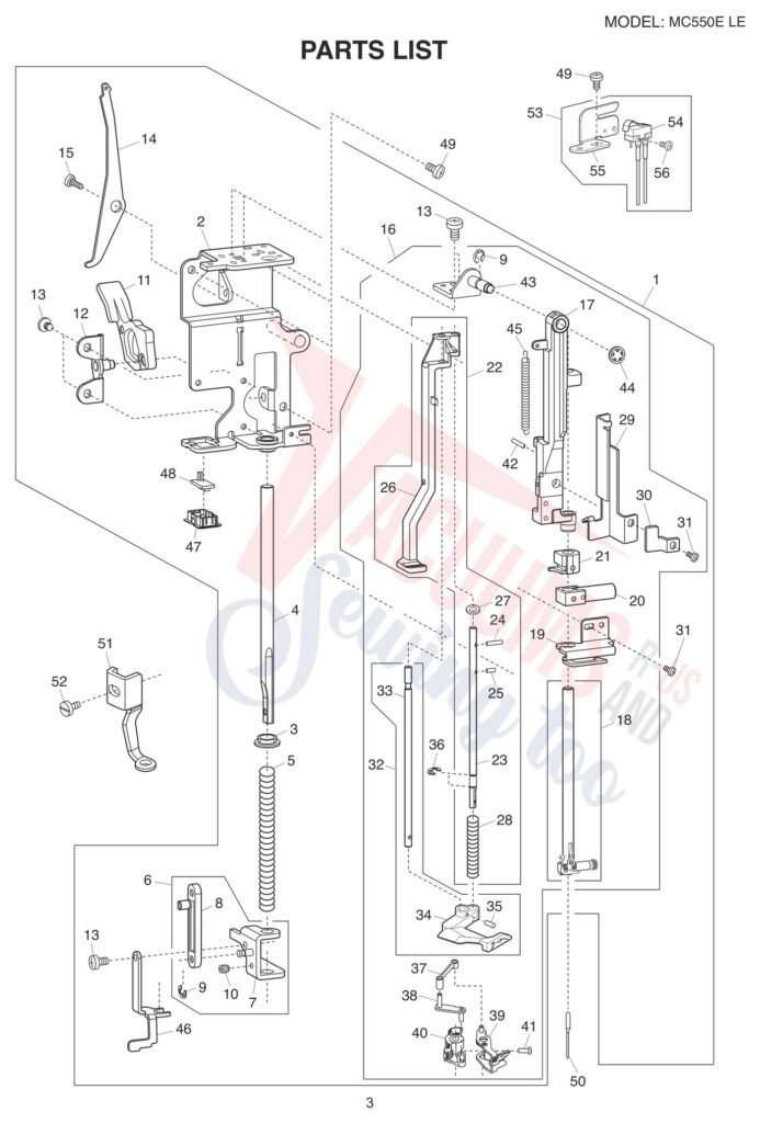 Janome 550ELE exploded schematic diagram (page 4)