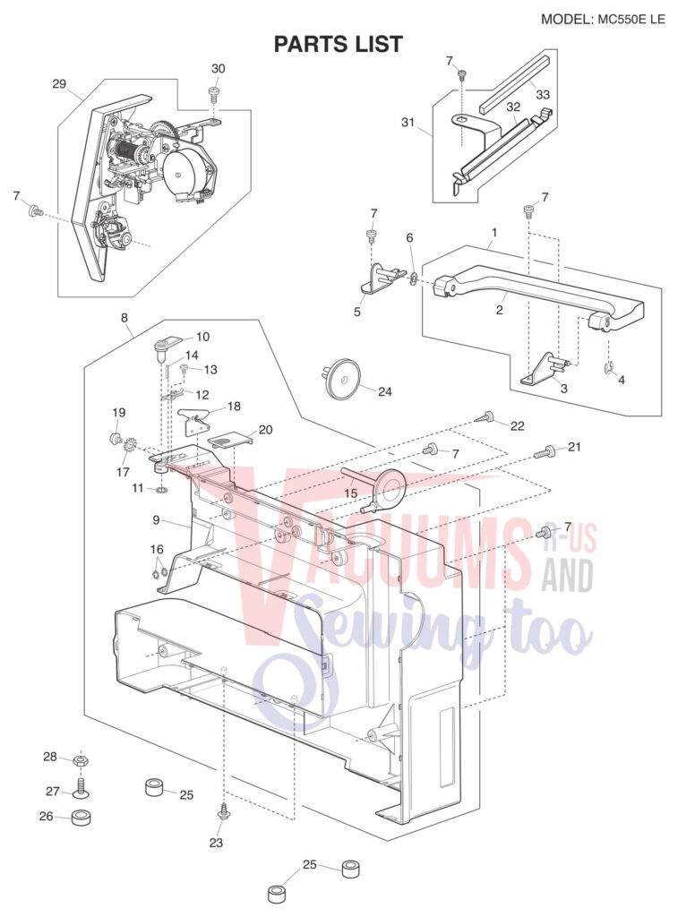 Janome 550ELE exploded schematic diagram (page 6)