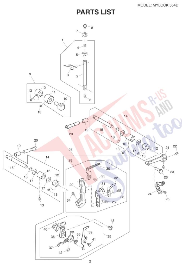Janome 554D exploded schematic diagram (page 4)