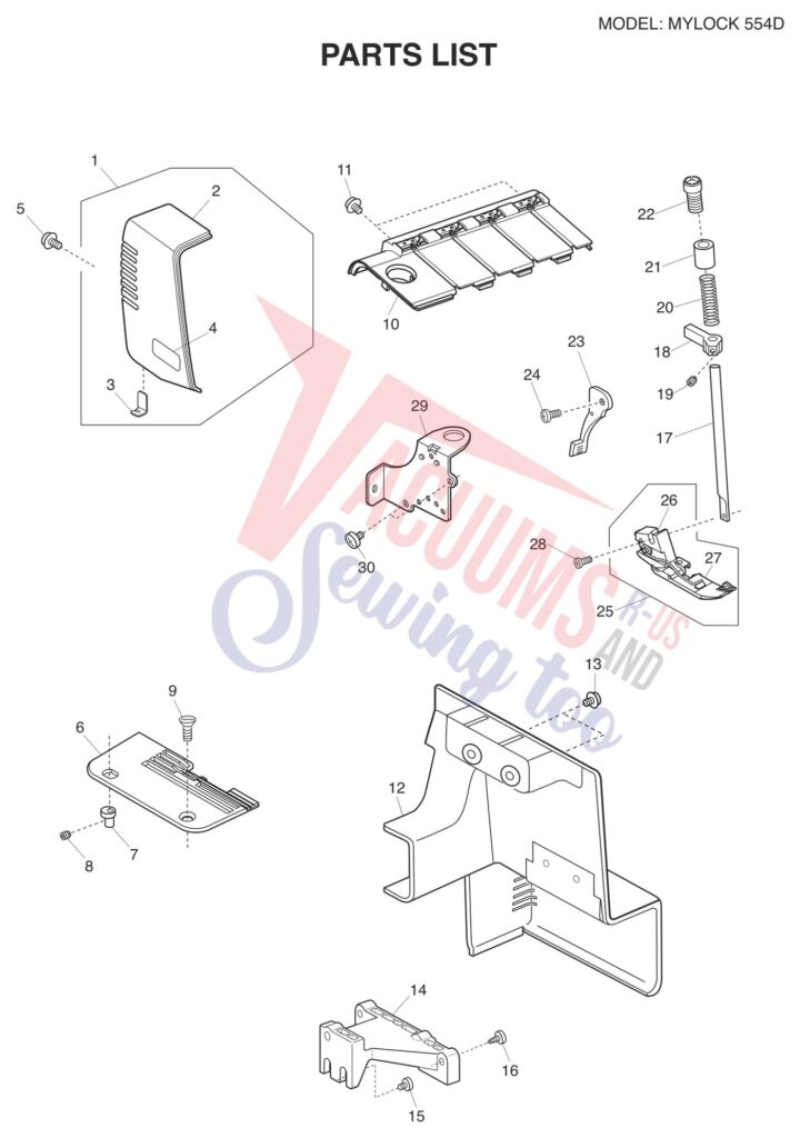 Janome 554D exploded schematic diagram (page 9)