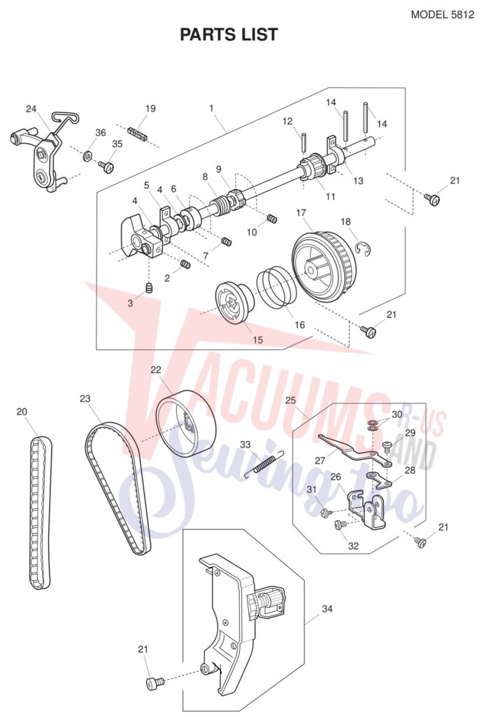 Janome 5812 exploded schematic diagram (page 1)