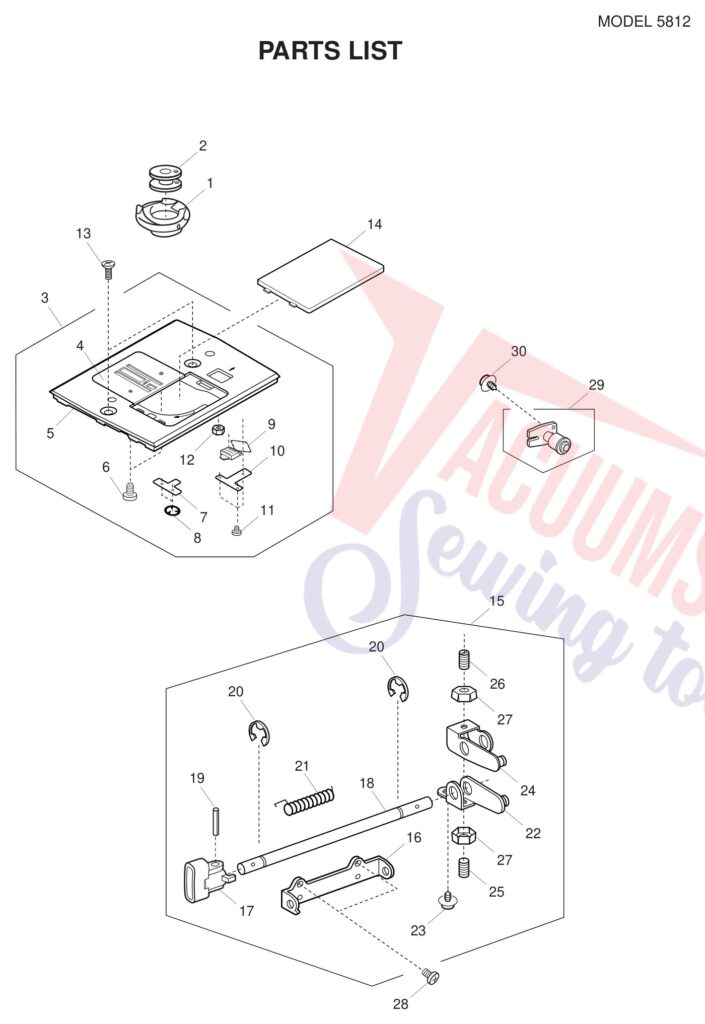 Janome 5812 exploded schematic diagram (page 4)