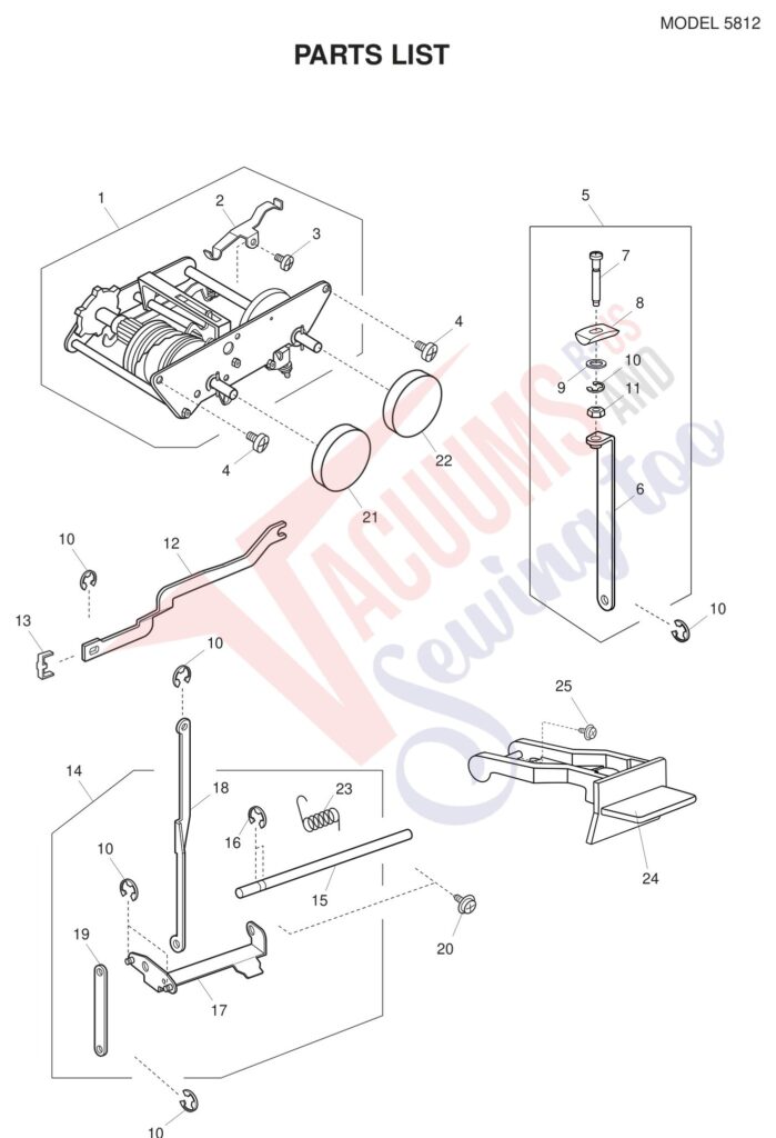 Janome 5812 exploded schematic diagram (page 5)