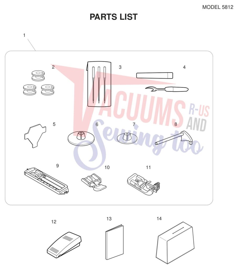 Janome 5812 exploded schematic diagram (page 8)