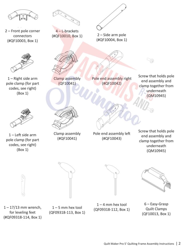 Janome 5' Frame schematic page 2 preview