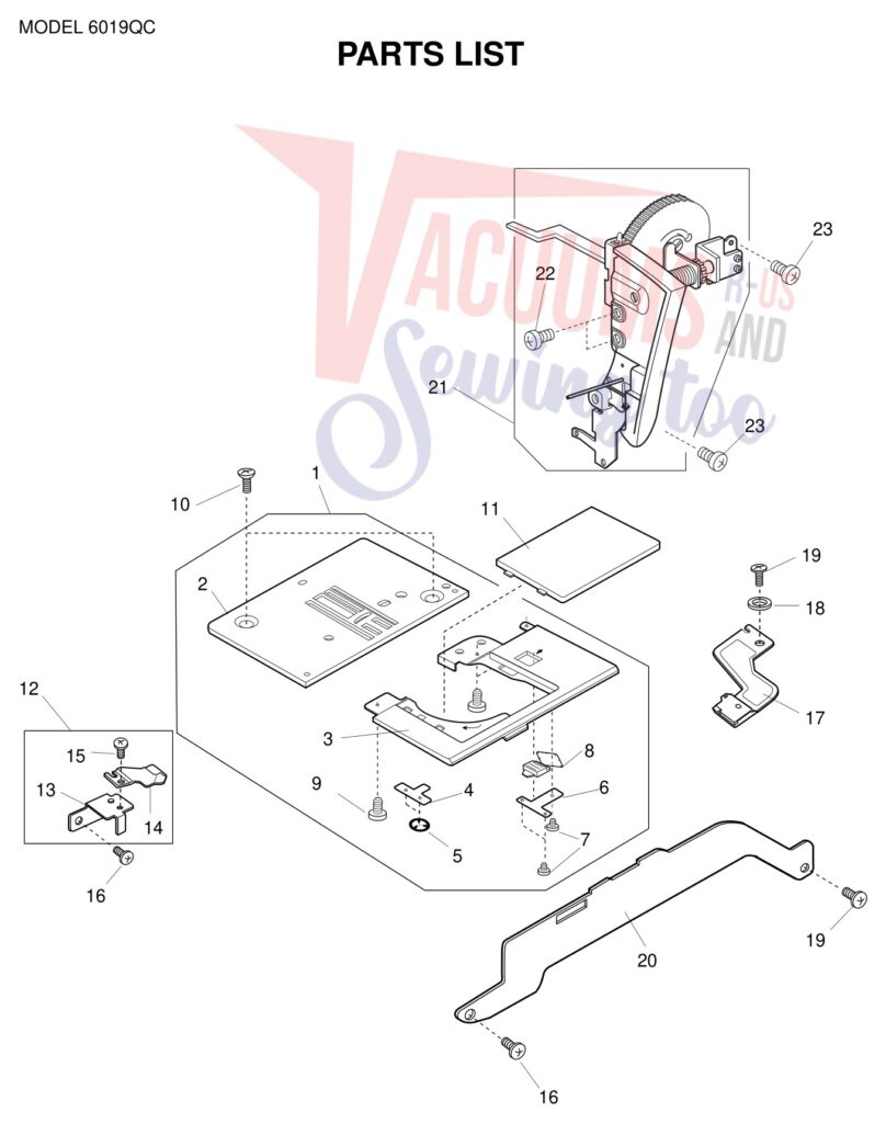 Janome 6019QC exploded schematic diagram (page 4)