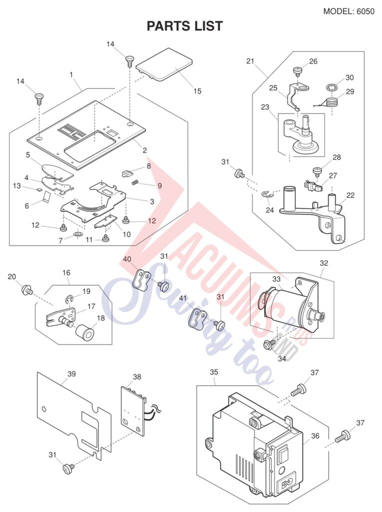Janome 6050 exploded schematic diagram (page 4)