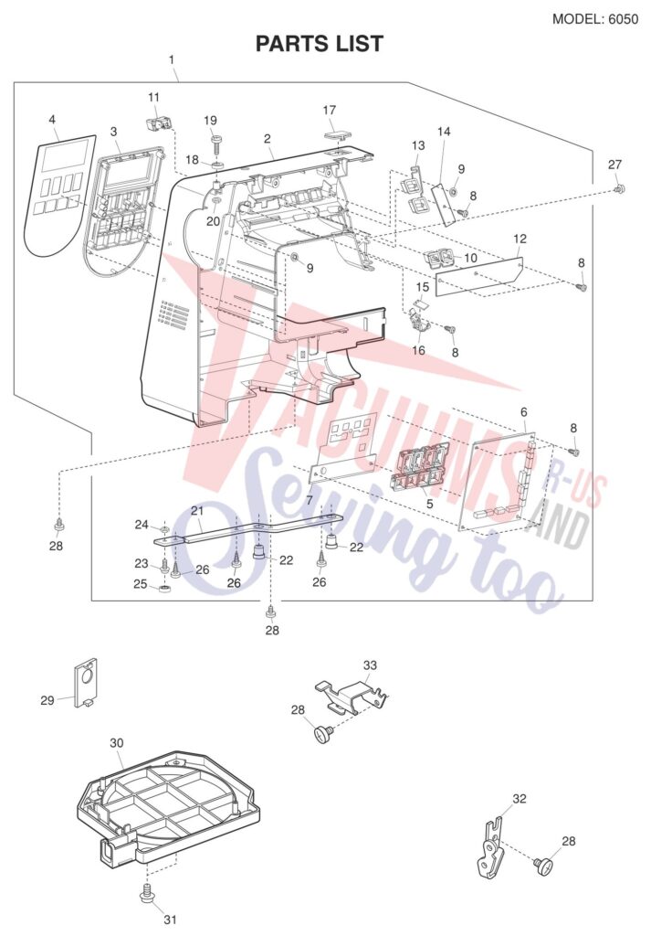 Janome 6050 exploded schematic diagram (page 6)