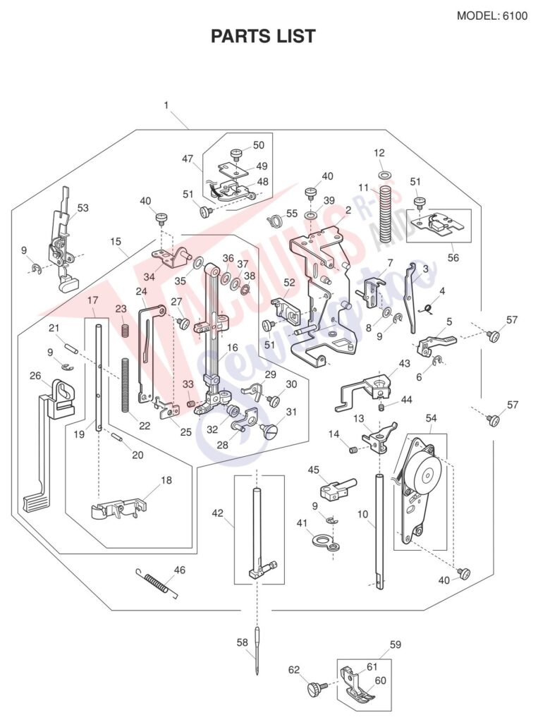 Bissell 6100 exploded schematic diagram (page 2)