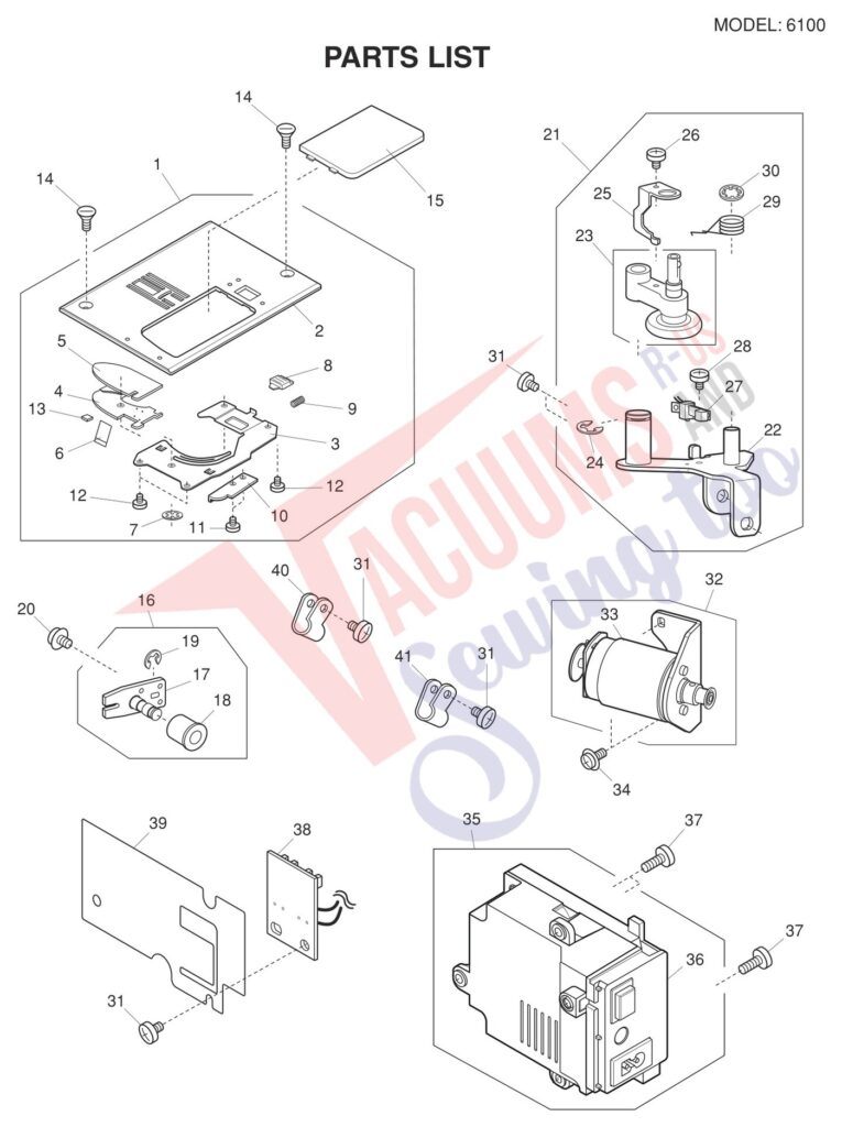 Bissell 6100 exploded schematic diagram (page 4)