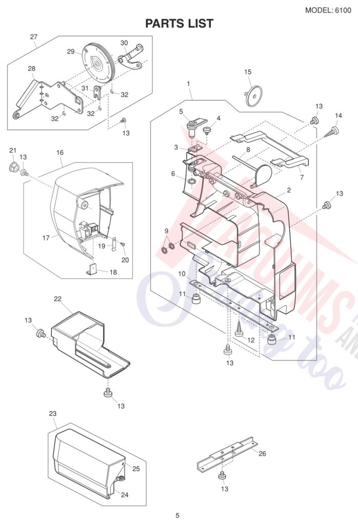 Bissell 6100 exploded schematic diagram (page 5)