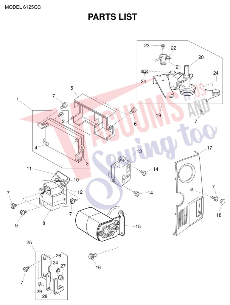 Janome 6125QC exploded schematic diagram (page 2)