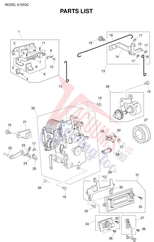 Janome 6125QC exploded schematic diagram (page 7)