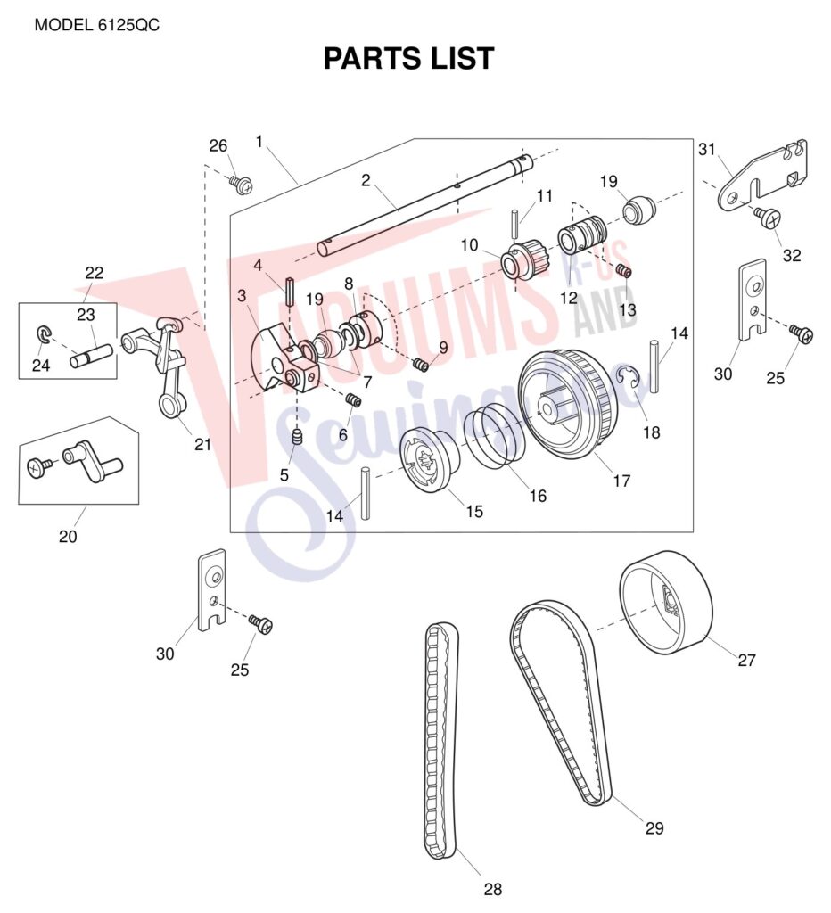 Janome 6125QC exploded schematic diagram (page 8)