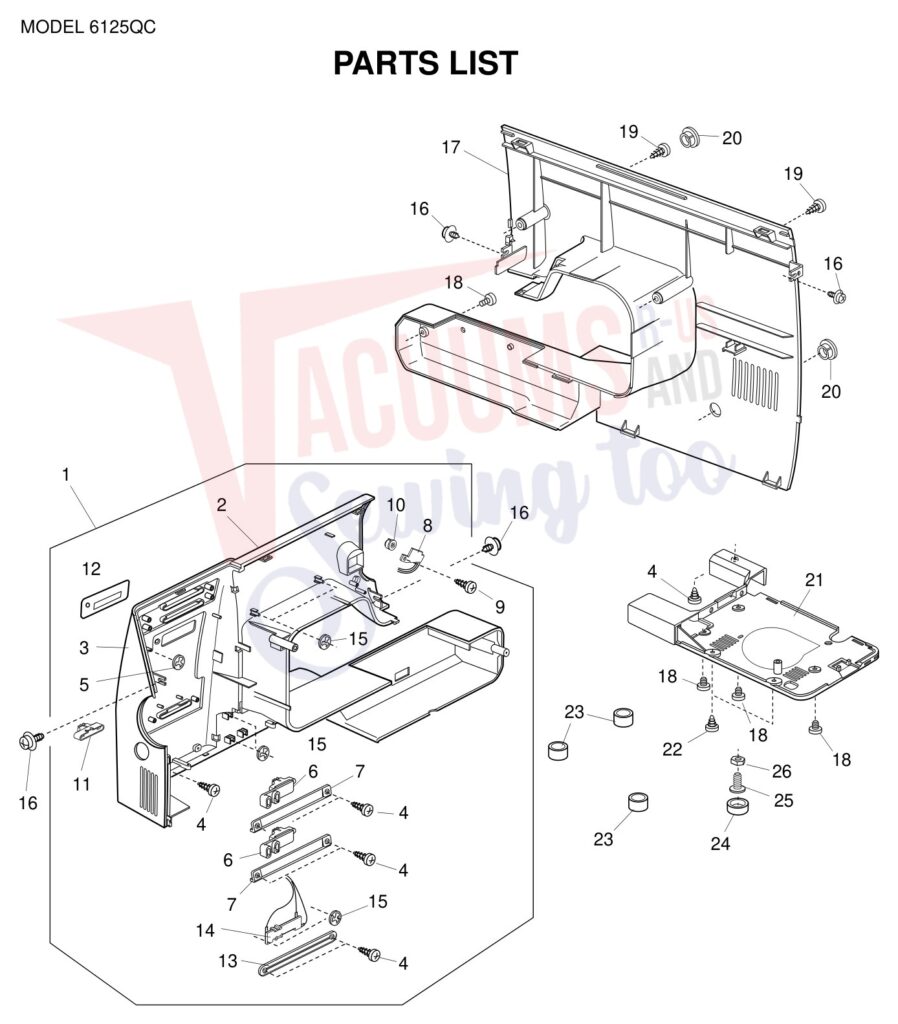 Janome 6125QC exploded schematic diagram (page 11)