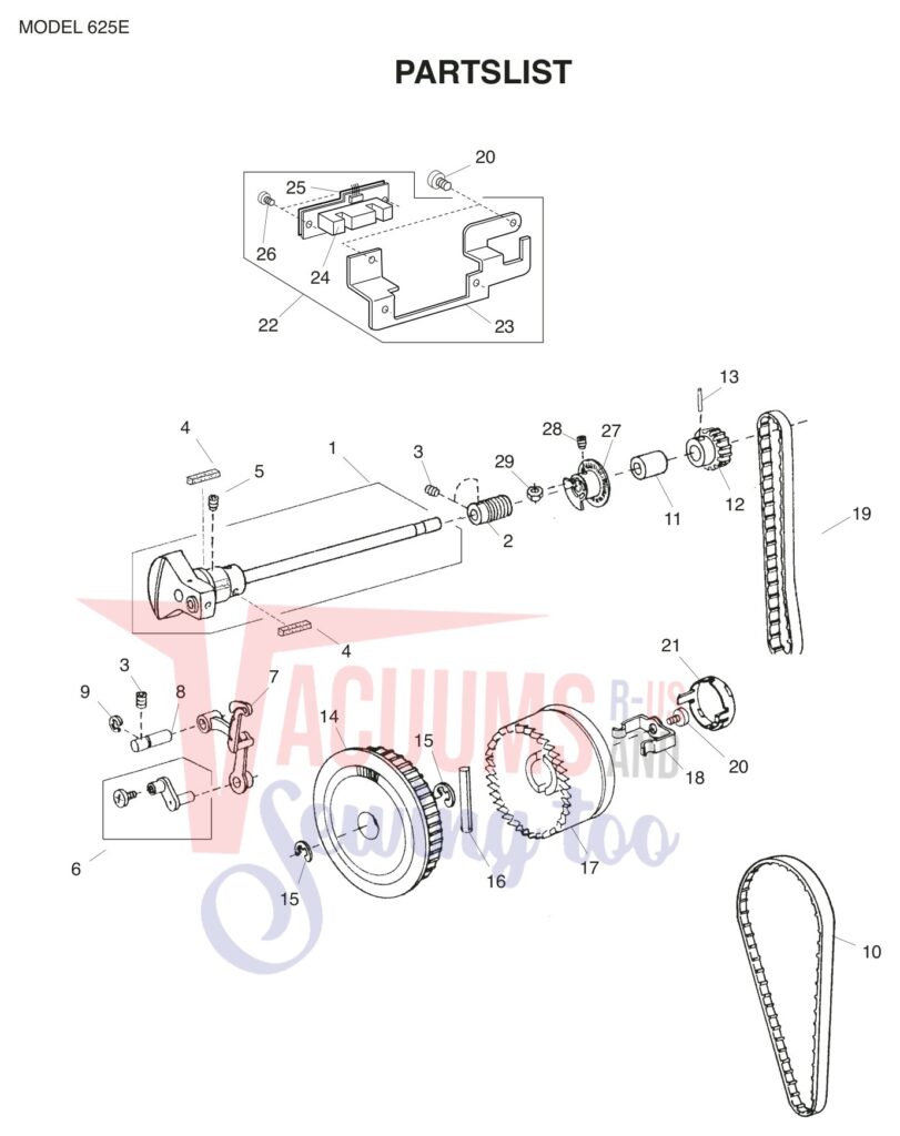 Janome 625E exploded schematic diagram (page 8)