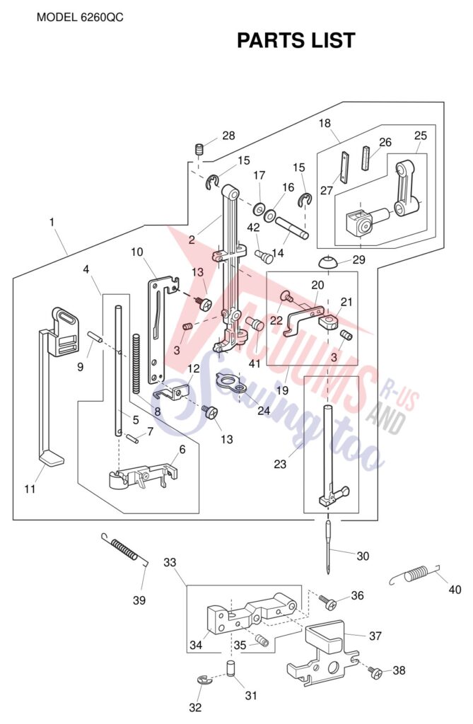Janome 6260QC exploded schematic diagram (page 4)