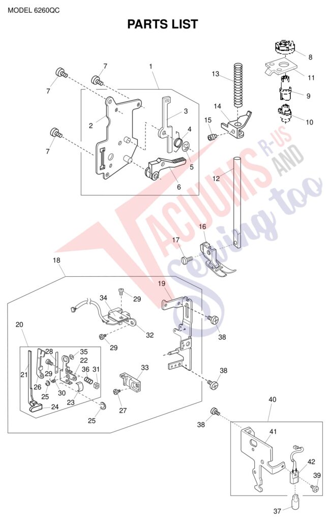 Janome 6260QC exploded schematic diagram (page 5)
