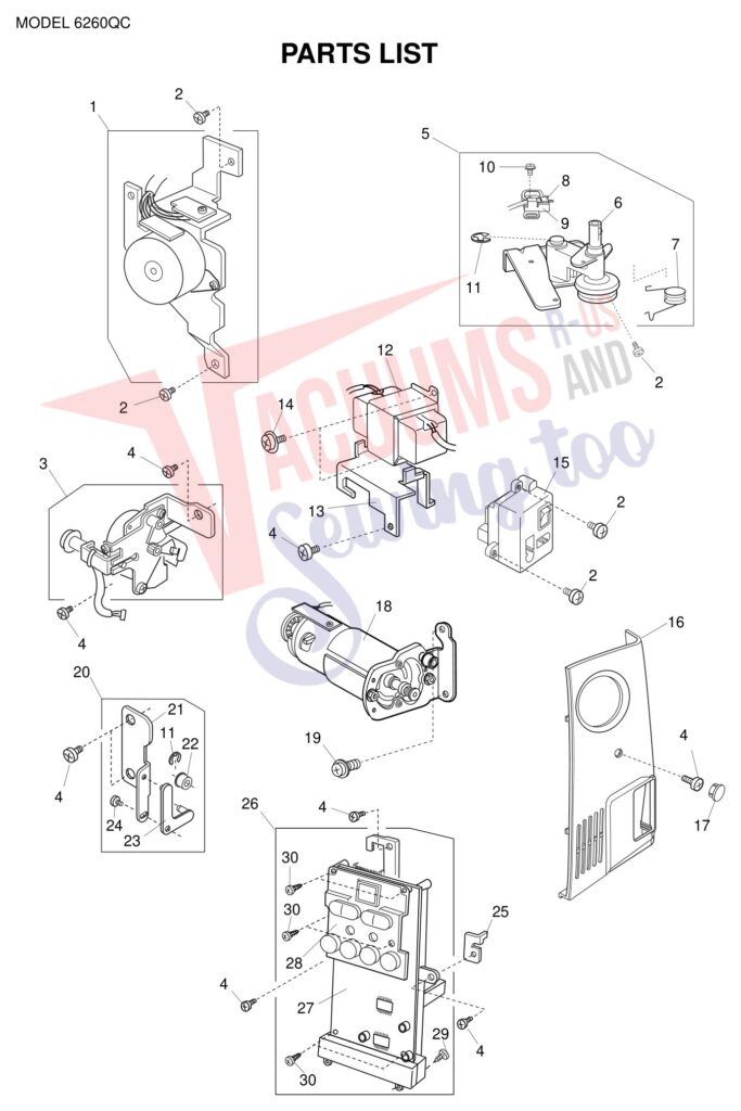 Janome 6260QC exploded schematic diagram (page 10)