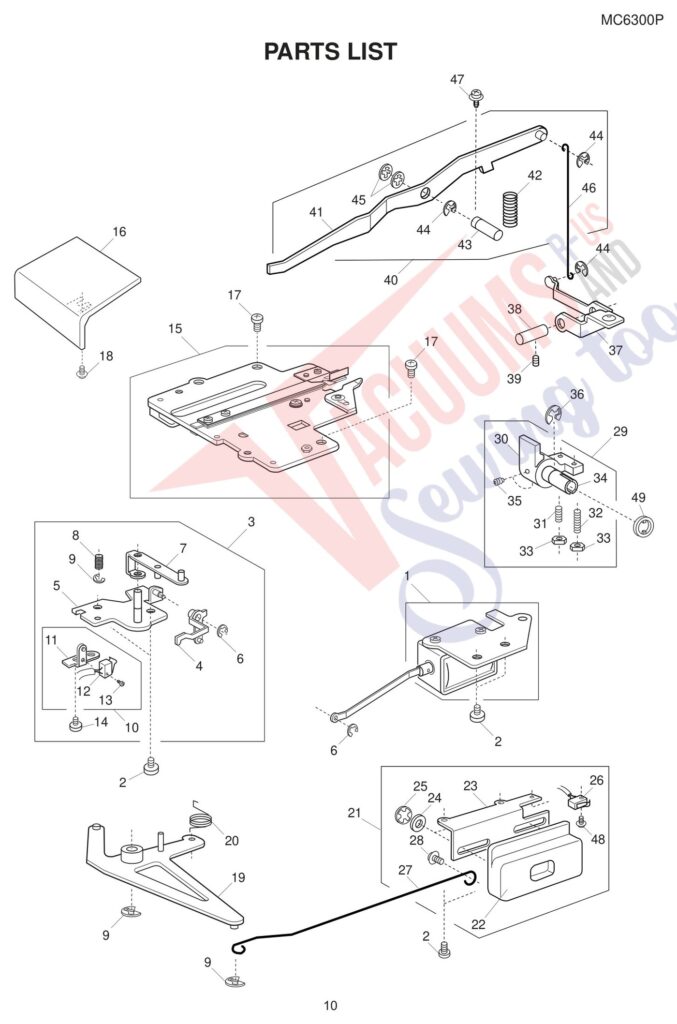 Janome 6300P exploded schematic diagram (page 2)