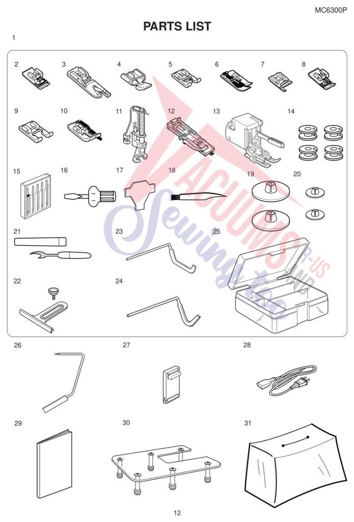 Janome 6300P exploded schematic diagram (page 4)