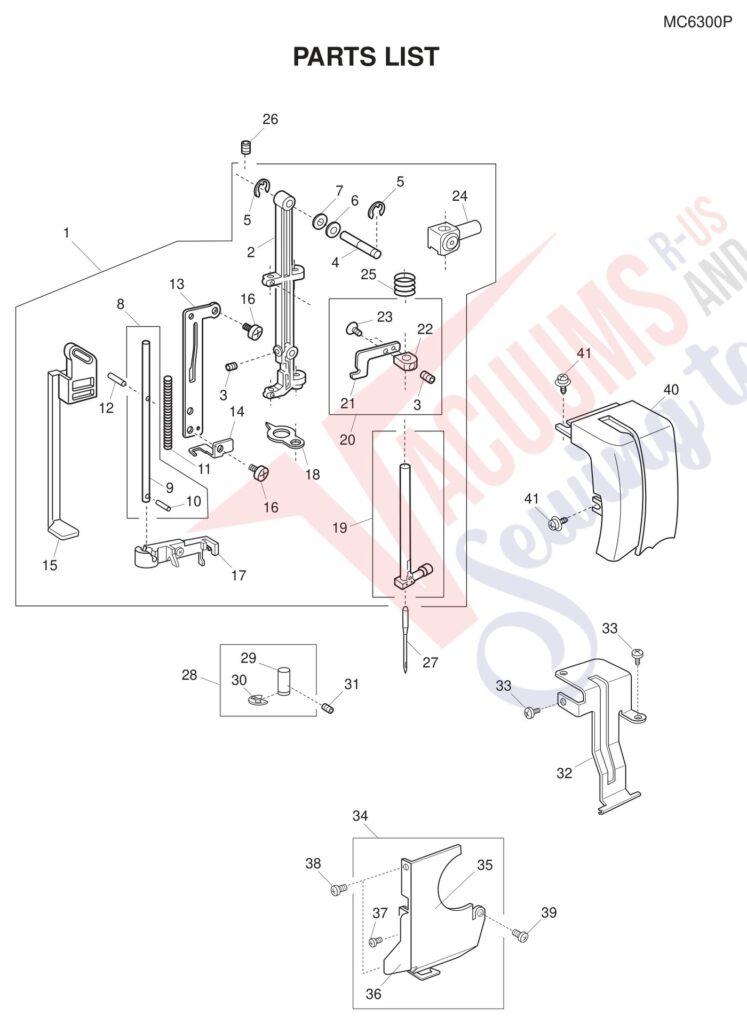 Janome 6300P exploded schematic diagram (page 7)