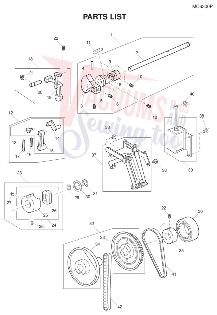 Janome 6300P exploded schematic diagram (page 9)