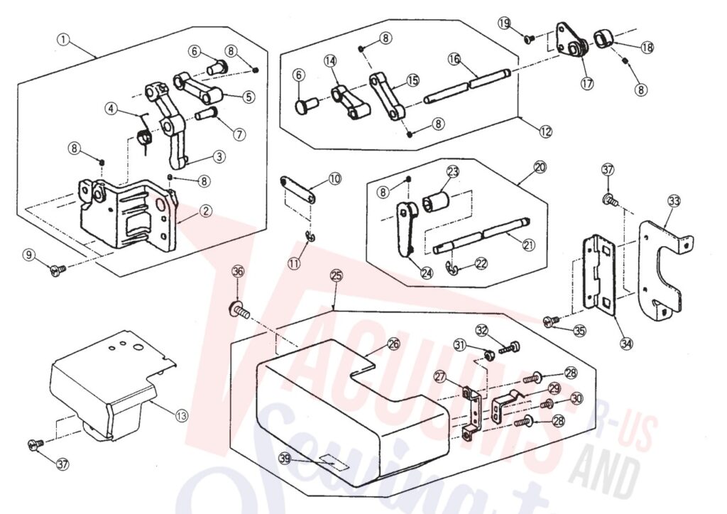 Elna 634d exploded schematic diagram (page 5)