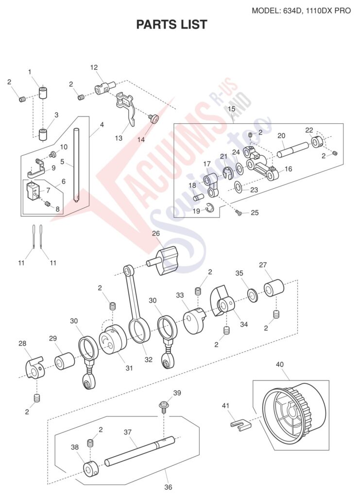 Janome 634D V2 exploded schematic diagram (page 9)