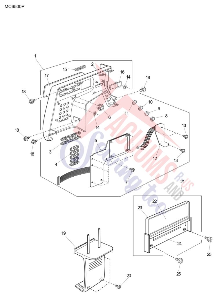 Janome 6500P exploded schematic diagram (page 1)