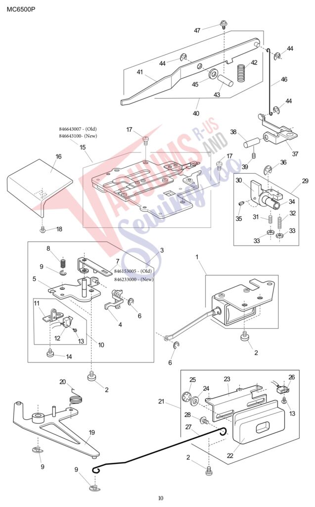 Janome 6500P exploded schematic diagram (page 2)