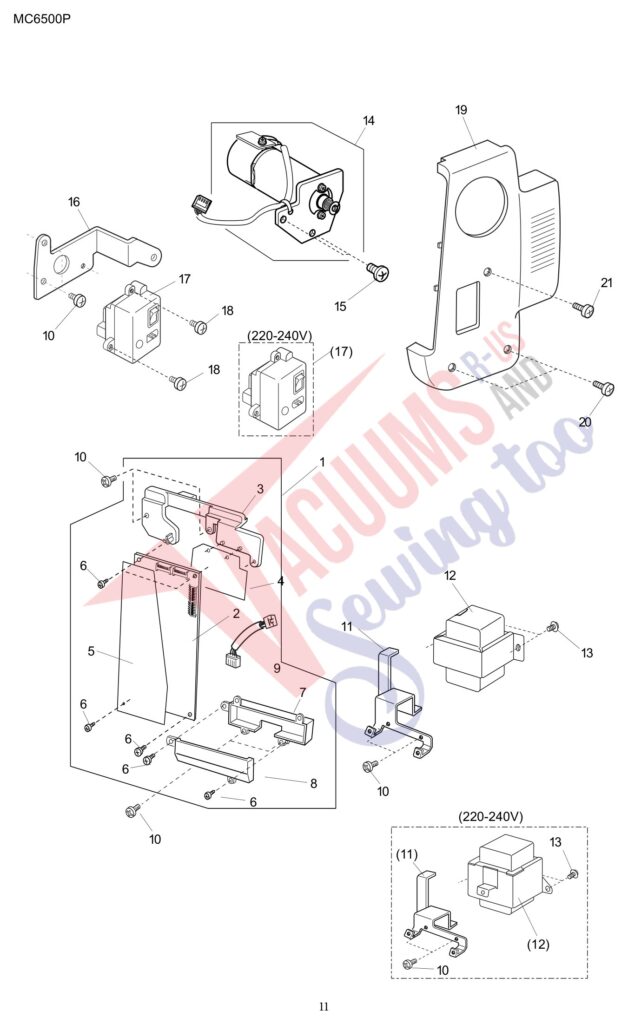 Janome 6500P exploded schematic diagram (page 3)