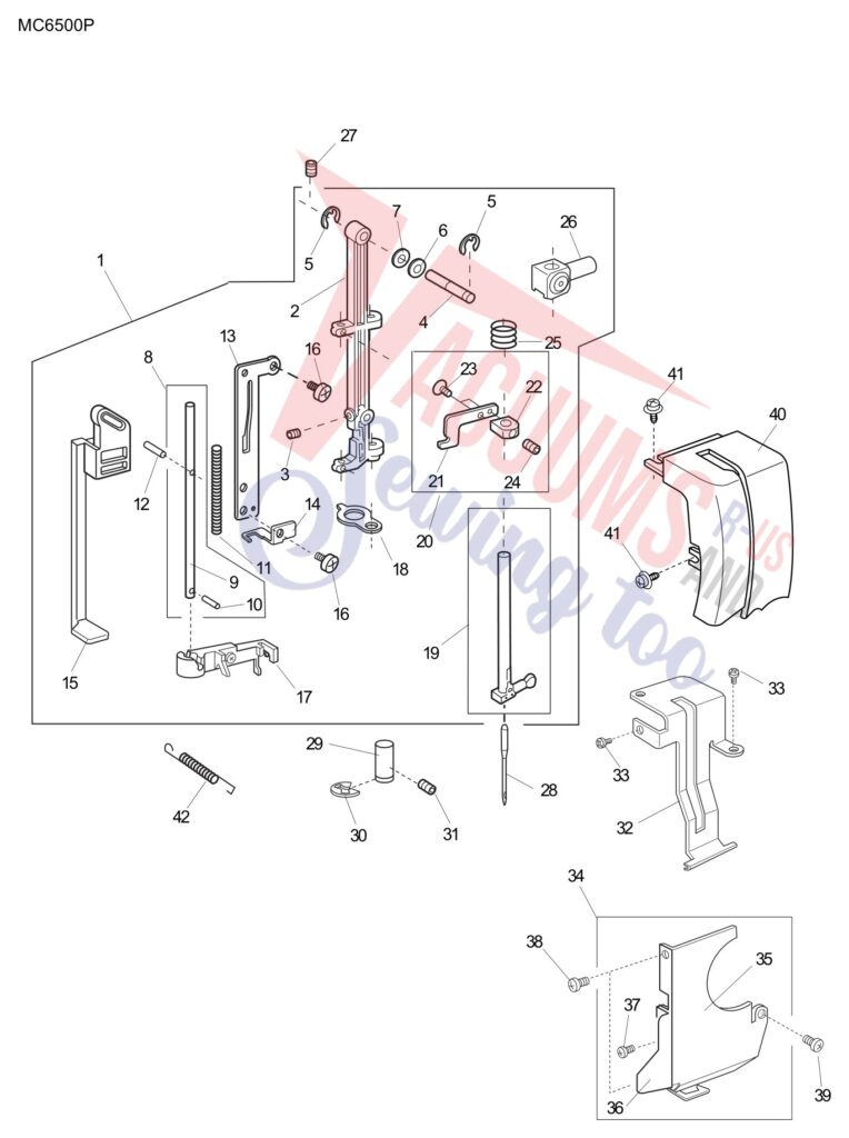Janome 6500P exploded schematic diagram (page 7)