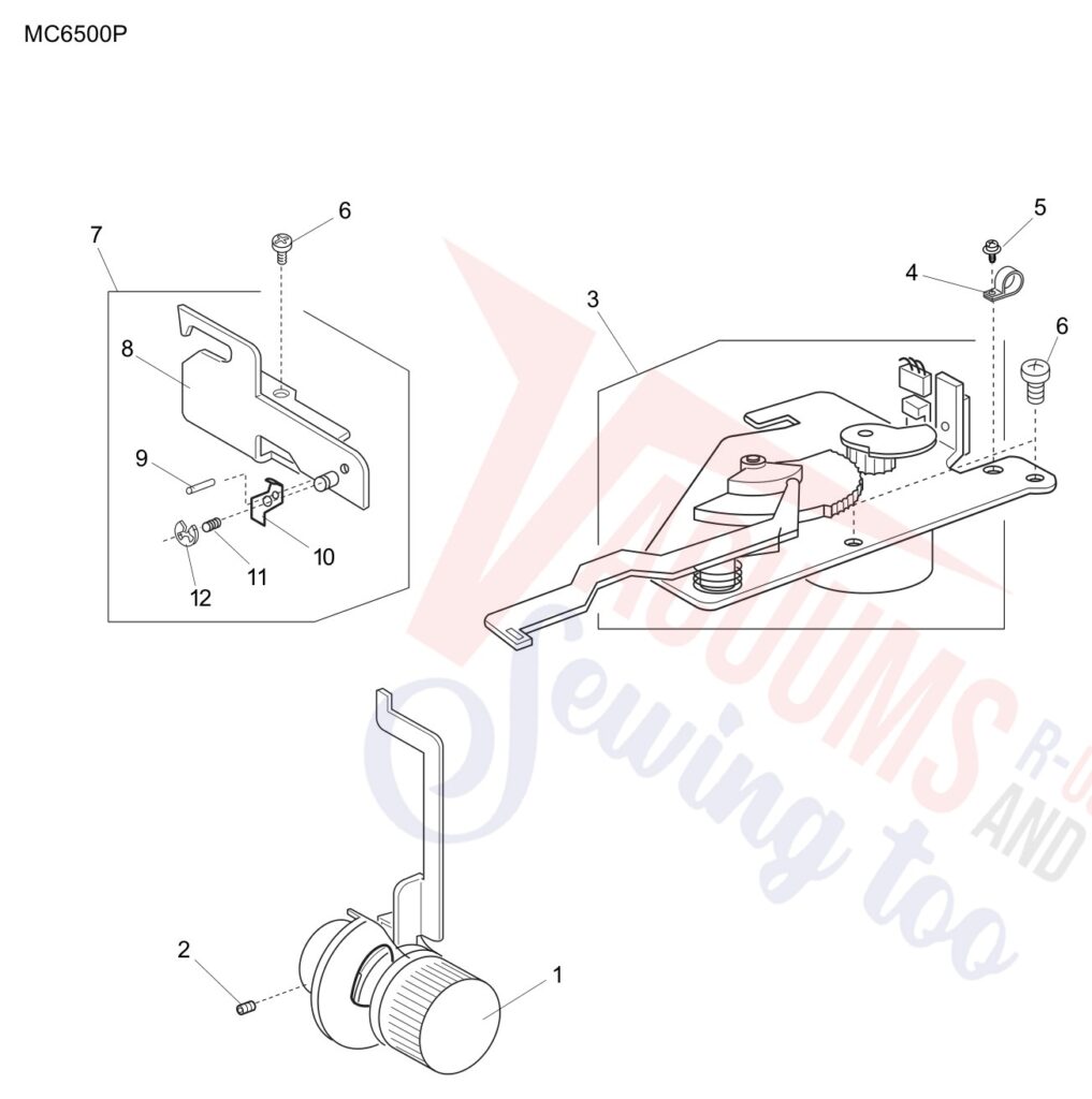 Janome 6500P exploded schematic diagram (page 8)