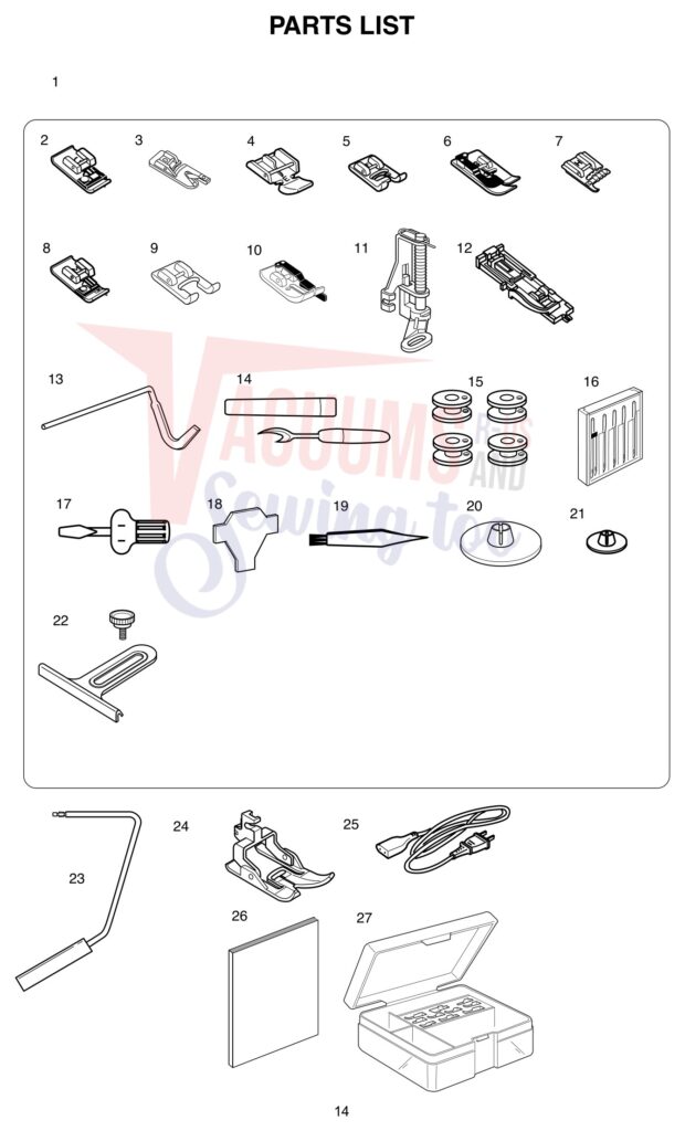 Janome 6600P exploded schematic diagram (page 6)