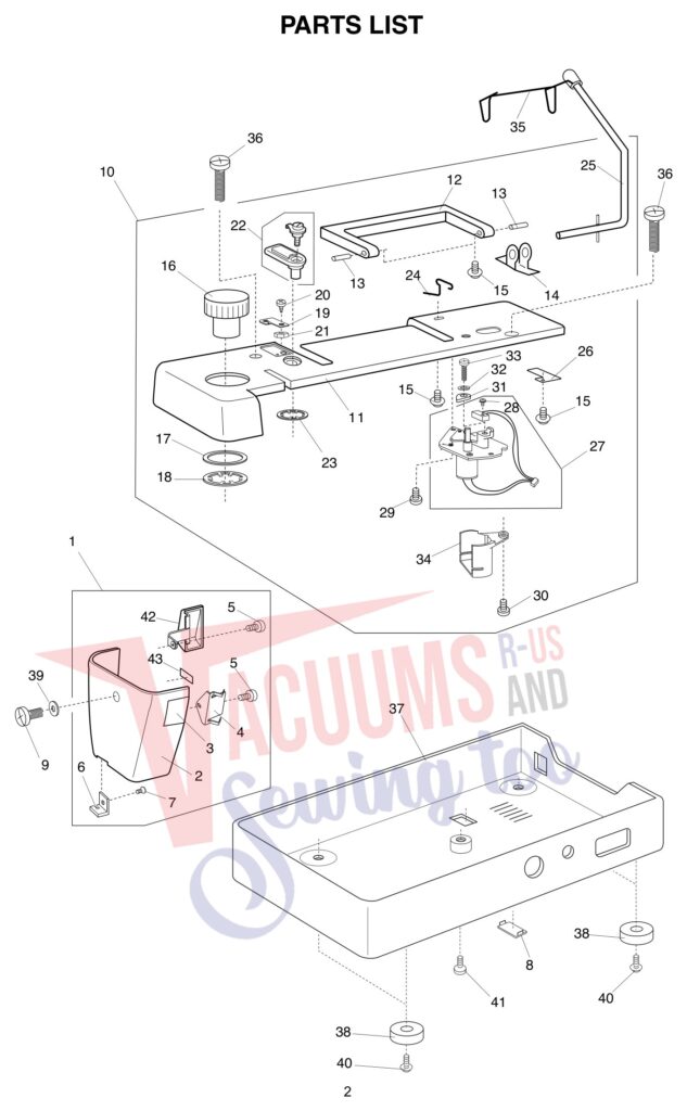Janome 6600P exploded schematic diagram (page 7)