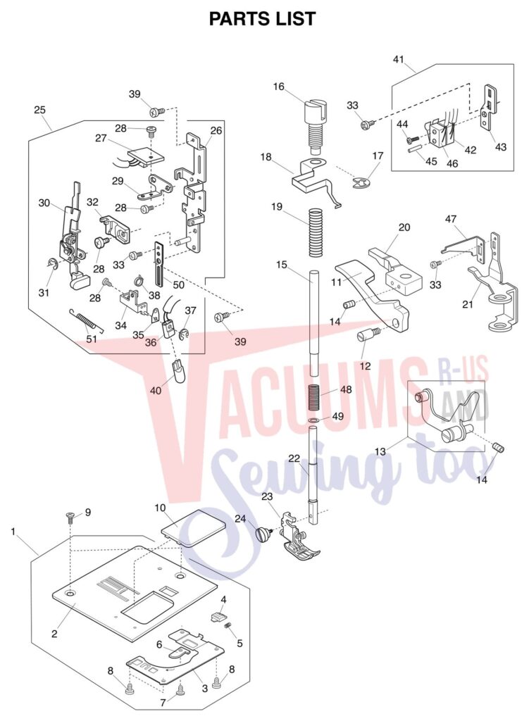 Janome 6600P exploded schematic diagram (page 8)