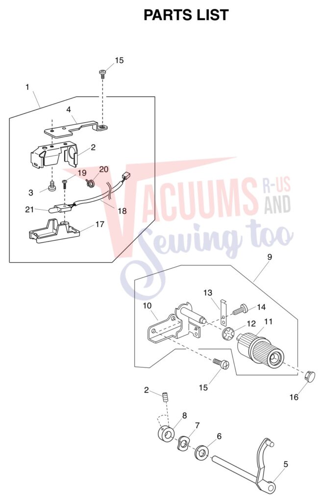 Janome 6600P exploded schematic diagram (page 10)