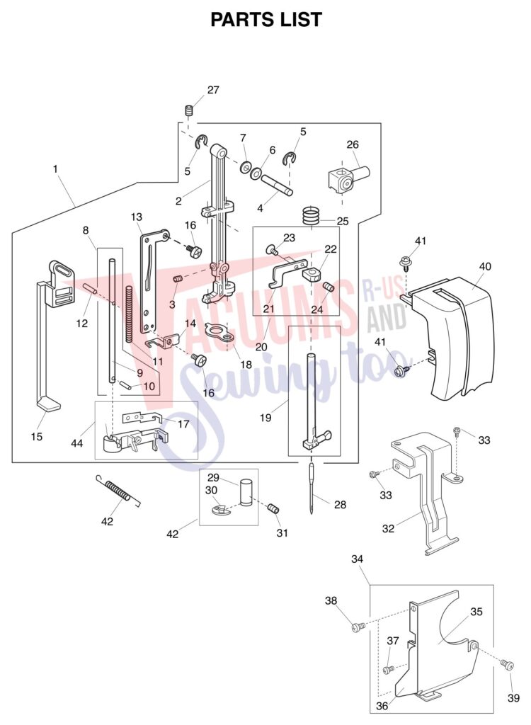 Janome 6600P exploded schematic diagram (page 11)