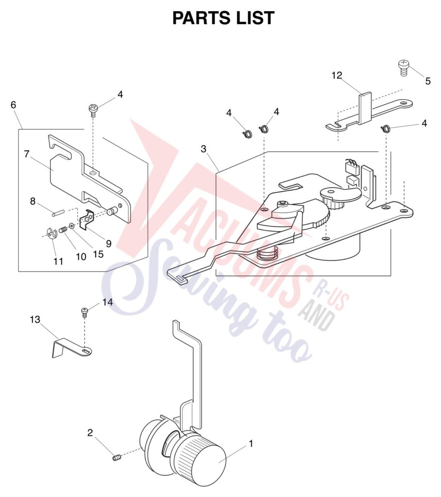 Janome 6600P exploded schematic diagram (page 12)