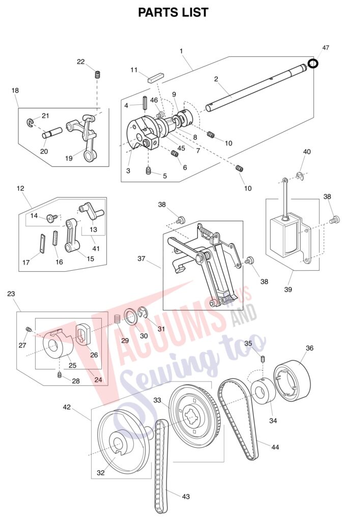 Janome 6600P exploded schematic diagram (page 13)