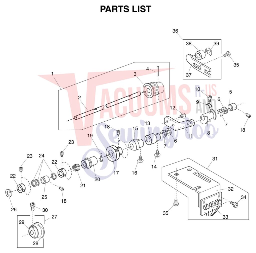 Janome 6600P exploded schematic diagram (page 14)