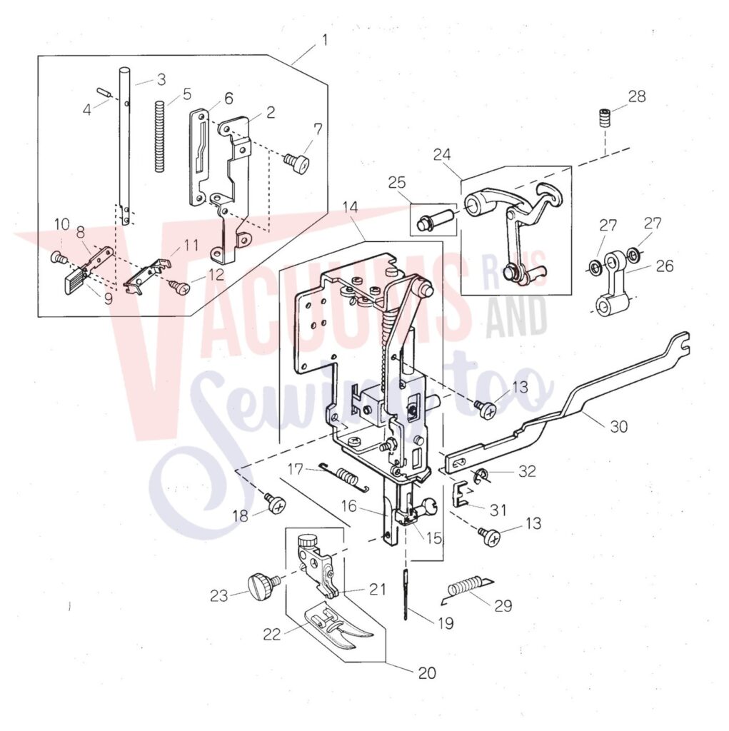 Janome 660 exploded schematic diagram (page 3)
