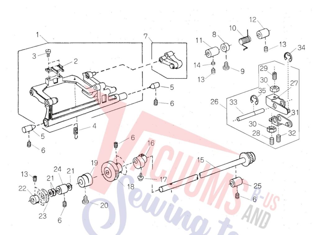 Janome 660 exploded schematic diagram (page 5)