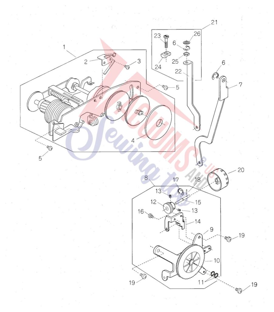 Janome 660 exploded schematic diagram (page 7)