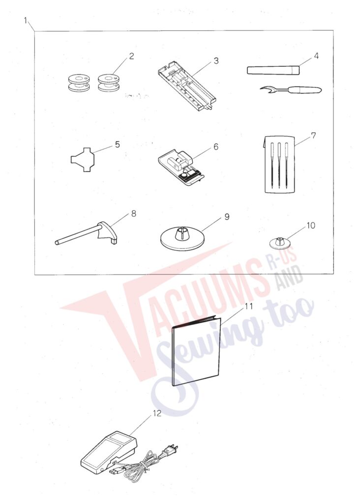 Janome 660 exploded schematic diagram (page 9)
