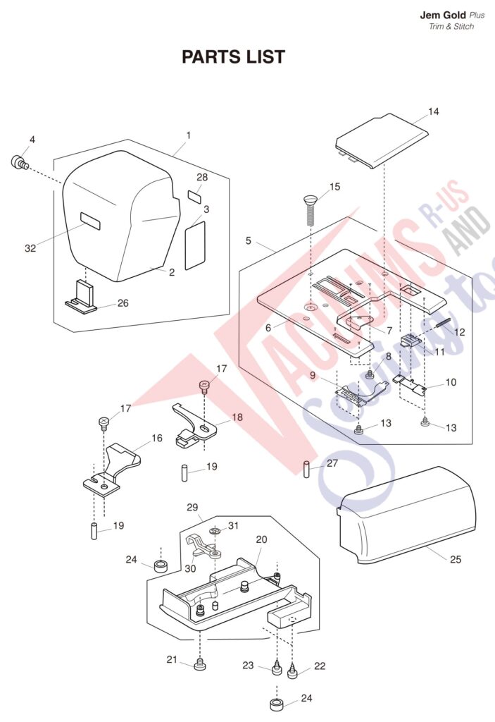 Janome 661G exploded schematic diagram (page 2)