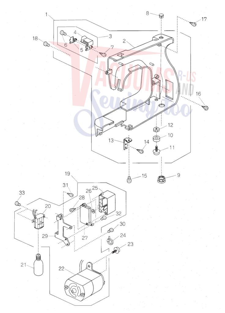 Janome 662 exploded schematic diagram (page 1)